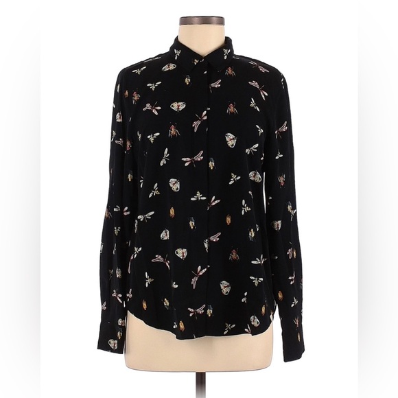 H&M blouse insect print button up - Picture 3 of 9